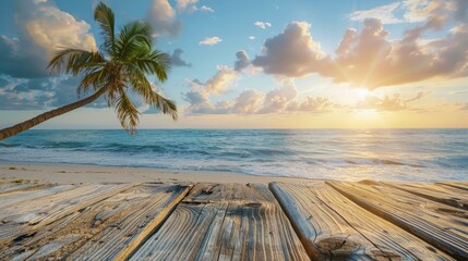 Ocean View From Wooden Table