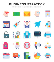 Business Strategy icons set. Vector illustration.