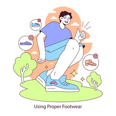 Footwear selection concept. Flat vector illustration.