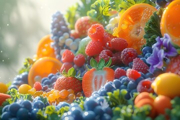 Obraz na płótnie Canvas Morning Nourishment: A Gut-Healthy Array of Vibrant Superfoods