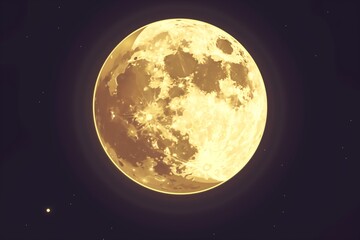 A radiant full moon dominates the night sky, ideal for themes of exploration, the cosmos, and the wonder of the natural world.