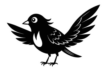  silhouette image,Bingo bird,vector illustration,white background