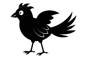  silhouette image,Bingo bird,vector illustration,white background
