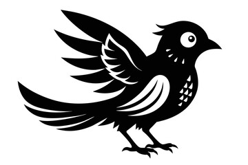  silhouette image,Bingo bird,vector illustration,white background