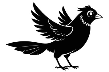  silhouette image,Bingo bird,vector illustration,white background