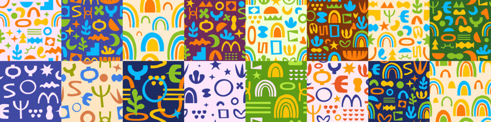 Abstract organic seamless pattern set. Matisse pattern collection.