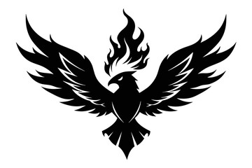  silhouette image,Blaze bird ,vector illustration,white background