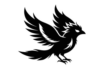  silhouette image,Blaze bird ,vector illustration,white background