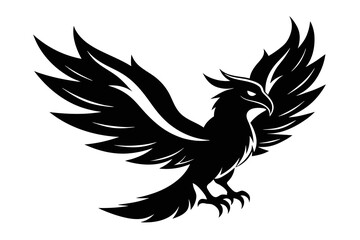  silhouette image,Blaze bird ,vector illustration,white background