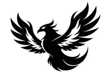  silhouette image,Blaze bird ,vector illustration,white background