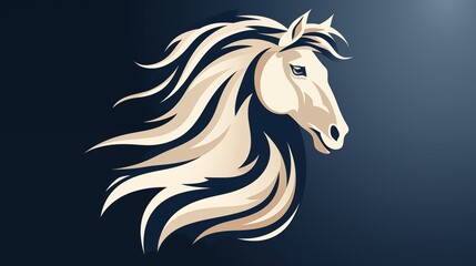 Obraz na płótnie Canvas A minimalist logo icon of a sleek, abstract horse.