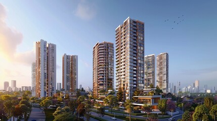 Fototapeta na wymiar real estate development project, urban regeneration, market potential, HD, 4K