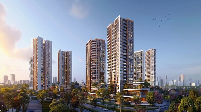 real estate development project, urban regeneration, market potential, HD, 4K
