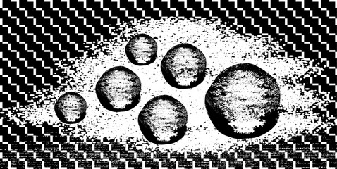 Abstrakte Vektor Design Elemente - Space mit Texturen und Planeten - Monochrom © fotografiedk