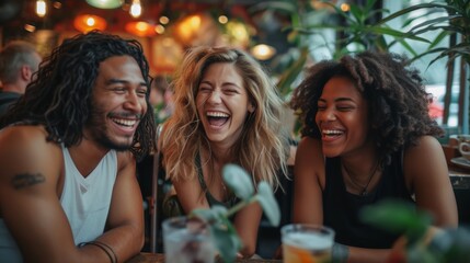 Friends Celebrating Fitness Adventure at a Local Cafe Generative AI