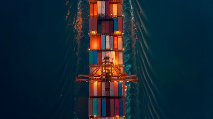 Global Supply Chain and Logistics, Sea Freight, Container Shipping - obrazy, fototapety, plakaty