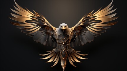 A majestic logo icon featuring a soaring eagle in flight. - obrazy, fototapety, plakaty