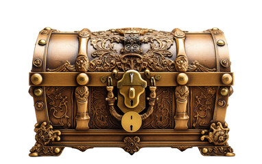 A majestic golden chest adorned with intricate designs and a secure lock