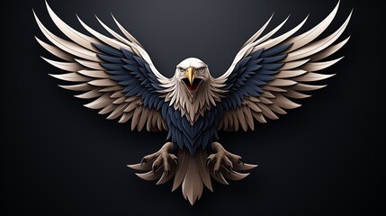 Obraz premium A majestic logo icon featuring a soaring eagle in flight.