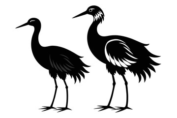  silhouette image,Clyde bird ,vector illustration,white background 