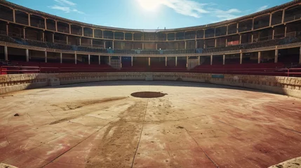 Wandcirkels aluminium most famous bullfighting arena in Spain © pector