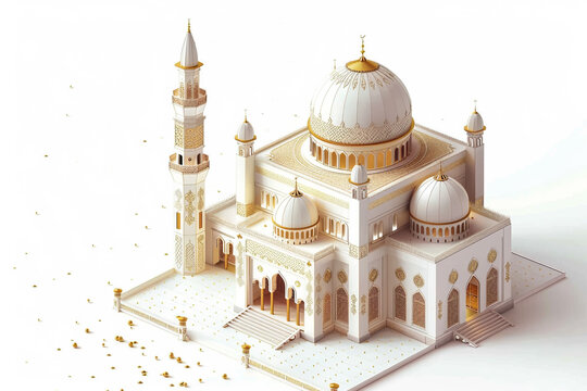 realistic grand mosque 3d render