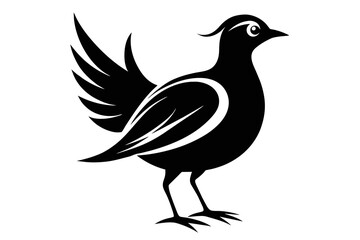  silhouette image,Dewey bird,vector illustration,white background