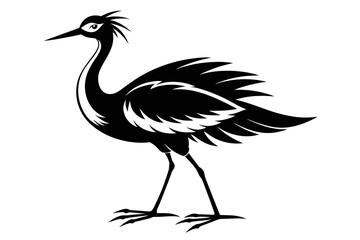  silhouette image,Dewey bird,vector illustration,white background