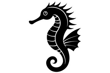 seahorse silhouette vector illustration