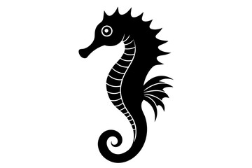 Obraz premium seahorse silhouette vector illustration