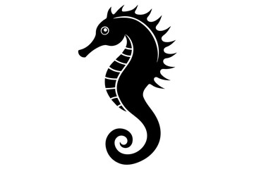 seahorse silhouette vector illustration