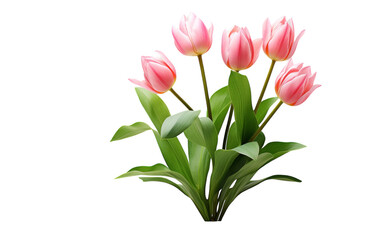 Fototapeta premium A vibrant bunch of pink flowers dances among lush green leaves in a whimsical display of natures beauty