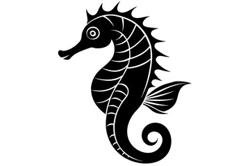 seahorse silhouette vector illustration