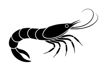 shrimp silhouette vector illustration