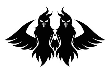 Obraz premium silhouette image,Diablo bird,vector illustration,white background