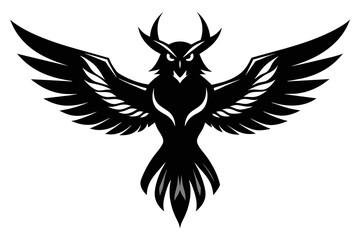 silhouette image,Diablo bird,vector illustration,white background