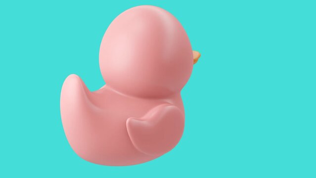 Rubber pink duck. Minimal modern seamless motion design. Abstract loop animation