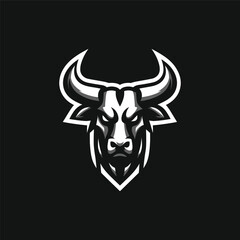 Bull Head Logo Vector Art Illustration