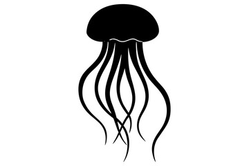 jellyfish silhouette vector illustration © MDSHIJU