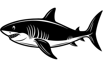 shark silhouette vector illustration 