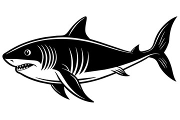 shark silhouette vector illustration 