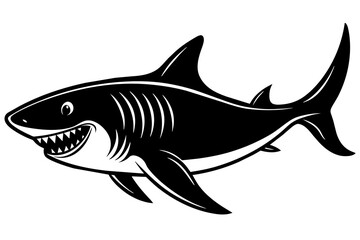Obraz premium shark silhouette vector illustration 