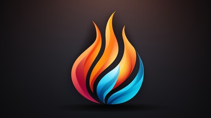 A minimalist logo icon featuring a sleek, abstract representation of a flame.