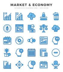 Set of Market & Economy icons. Vector Illustration.