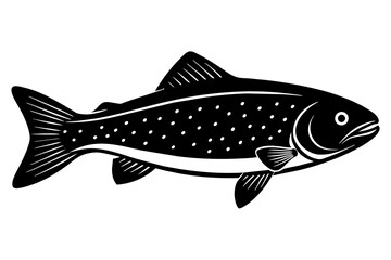 trout fish silhouette vector illustration