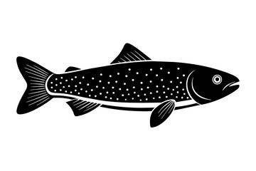 trout fish silhouette vector illustration