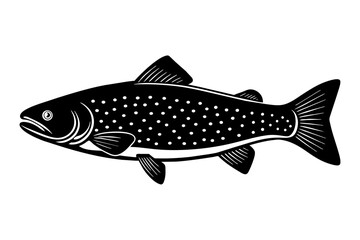 trout fish silhouette vector illustration