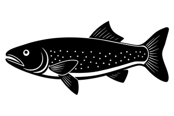 trout fish silhouette vector illustration