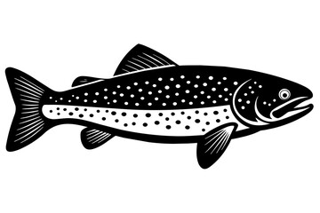 trout fish silhouette vector illustration