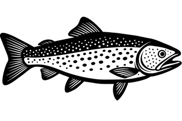 trout fish silhouette vector illustration